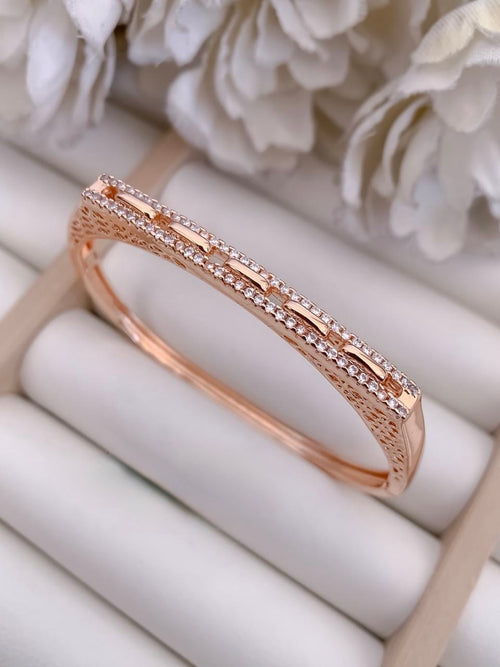 Rose Gold Crystal Link Designer Bracelet